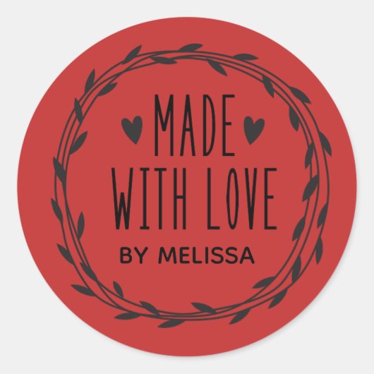 Rot aus Liebe Klassischer Rundaufkleber Runder Aufkleber (Vorderseite)