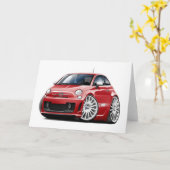 Rot-Auto Fiats 500 Abarth Karte (Gelbe Blume)