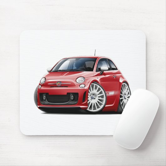 Rot-Auto Fiats 500 Abarth Mousepad (Mit Mouse)