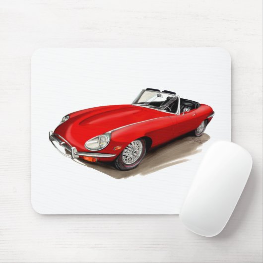 Rot-Auto Jaguars XKE Mousepad (Mit Mouse)