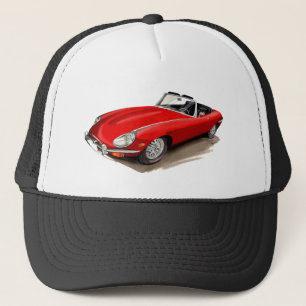 Rot-Auto Jaguars XKE Truckerkappe