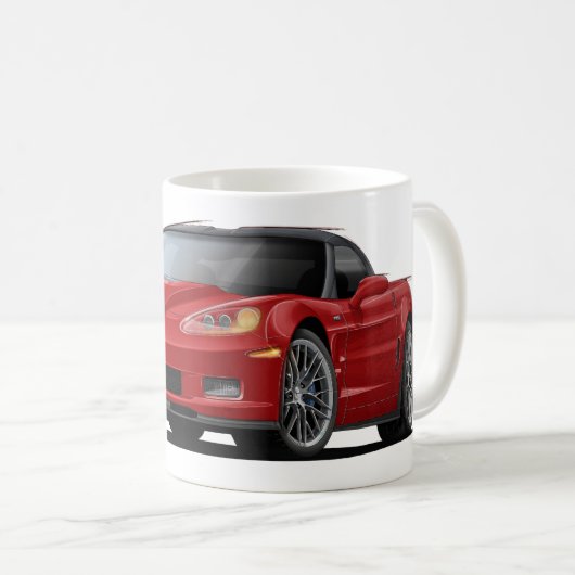 Rot-Auto Korvette ZR1 Kaffeetasse (VorderseiteRechts)