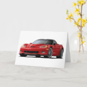 Rot-Auto Korvette ZR1 Karte (Gelbe Blume)