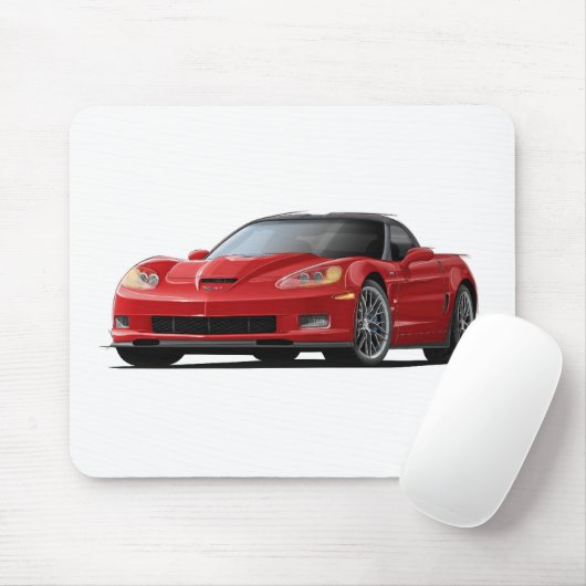 Rot-Auto Korvette ZR1 Mousepad (Mit Mouse)