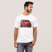 Rot-Auto Mitsubishis Evo T-Shirt (Vorne ganz)