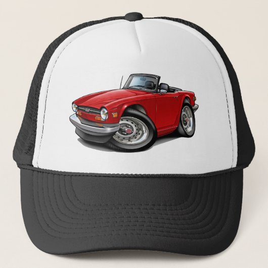 Rot-Auto Triumphs TR6 Truckerkappe (Vorderseite)