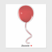 Rot-Ballon-Sticker Aufkleber (Blatt)