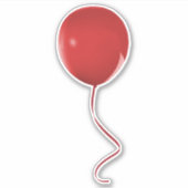 Rot-Ballon-Sticker Aufkleber (Vorderseite)