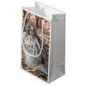 Rot band den verdoppelten Falken an Kleine Geschenktüte (Rückseite Schrägansicht)