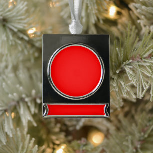 Rot Banner-Ornament Silber