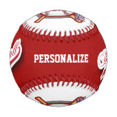 Rot | Baseball mit Foto (Rückseite)