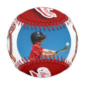 Rot | Baseball mit Foto (Vorderseite)