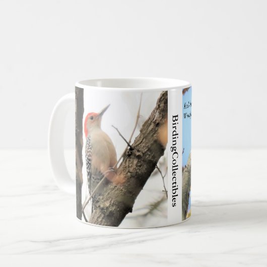 Rot-Bäuche-Woodpecker-Tasse Kaffeetasse (Vorderseite Links)