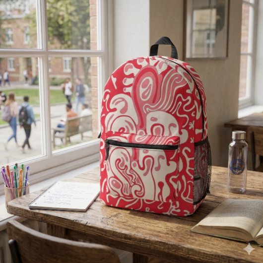 Rot Bedruckter Rucksack