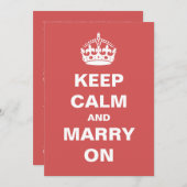 Rot behalten Ruhe und heiraten auf Einladung (Vorne/Hinten)