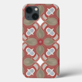 Rot-Beige-Blume-Muster Case-Mate iPhone Hülle (Rückseite)