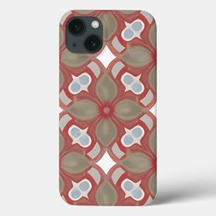 Rot-Beige-Blume-Muster Case-Mate iPhone Hülle