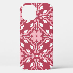 Rot, beige, blumengeschmückt, nahtlose Tapeten. Case-Mate iPhone Hülle