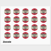 Rot/Beige Extravagant Art Deco Danke Stickers (Blatt)