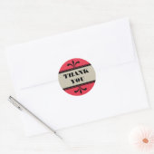 Rot/Beige Extravagant Art Deco Danke Stickers (Umschlag)