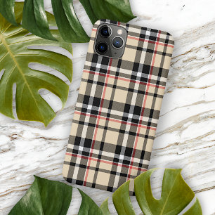 Rot Beige Schwarz Weiß Quadrate Tartan Karomuster Case-Mate iPhone Hülle