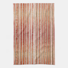 Rot, Beige und Weiß gestreiftes Muster Geschirrtuch