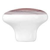 Rot beleuchtetes Herz über weißer Grafik Keramikknauf (Seitenansicht)