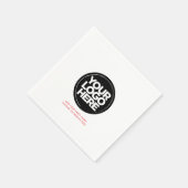 Rot | Benutzerdefiniertes Logo und Text für Firmen Serviette (Ecke)