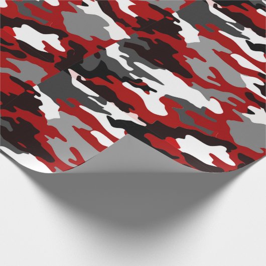 Rot beschattet Camouflage Geschenkpapier (Ecke)