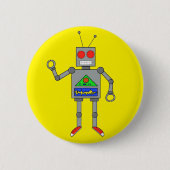 Rot beschuht Roboter-gelbes Knopf-Button Button (Vorderseite)
