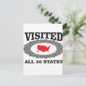 Rot besuchte alle Staaten Postkarte (Stehend Vorderseite)