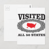 Rot besuchte alle Staaten Postkarte (Vorne/Hinten)