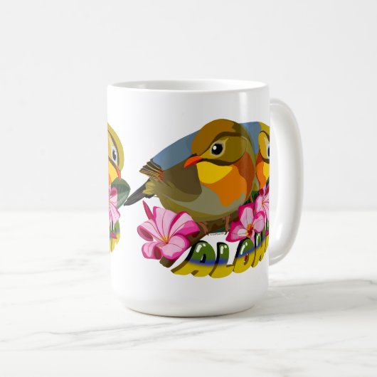 ROT-BILLIERTE LEIOTHRIX-VÖGEL - ALOHA KAFFEETASSE (VorderseiteRechts)