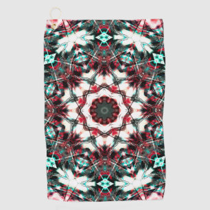 Rot bis grau cyan mandala simuliert Acrylteile Golfhandtuch