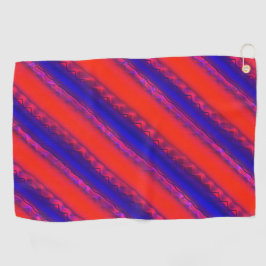 Rot bis königsblau breite Streifen in laktischem S Golfhandtuch