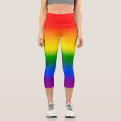 Rot bis Lila Rainbow Ombre Capri Leggings (Vorderseite)