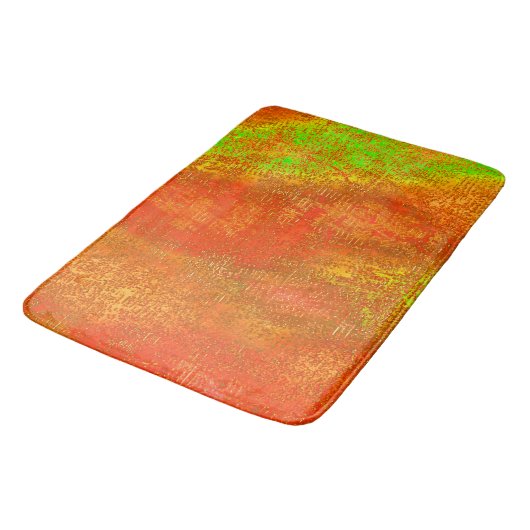 Rot bis Limon mit Grooves und gemaschter Farbe Badematte (Schrägansicht)