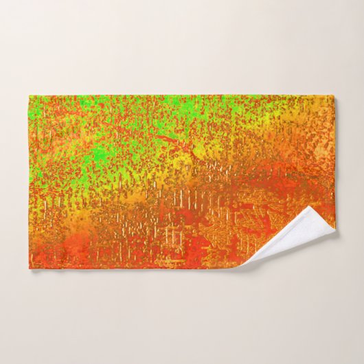 Rot bis Limon mit Grooves und gemaschter Farbe Badhandtuch Set (Handtuch)