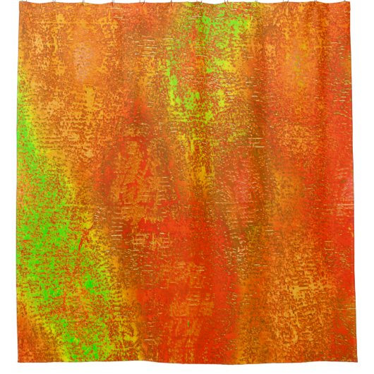 Rot bis Limon mit Grooves und gemaschter Farbe Duschvorhang (Vorderseite)