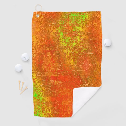 Rot bis Limon mit Grooves und gemaschter Farbe Golfhandtuch (Insitu)