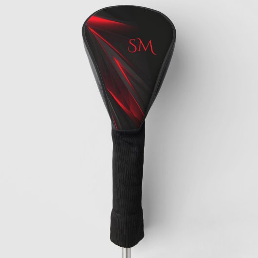 Rot bis Punktabstraktes Design-Monogramm Golf Headcover (Vorderseite)
