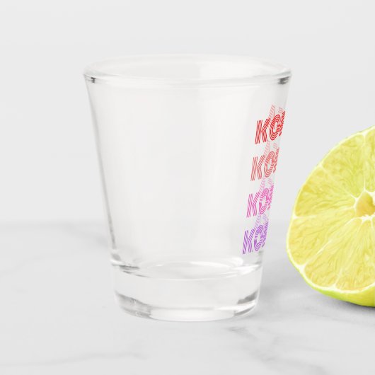 Rot bis rosa Korea Soju Schnapsglas (Links)