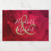 Rot bis Schwarz Wasserfarbe Mini Schaumweinetikett (Einzelnes Label)