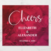 Rot bis Schwarz Wasserfarben Weinmarken Schaumweinetikett (Einzelnes Label)