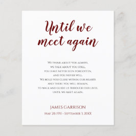 Rot bis wir wieder Gedenkgedicht mit Foto treffen