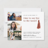 Rot | Bis zum Tassel Abschluss Foto Party Einladung (Vorderseite)