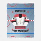 Rot| Black Ice Hockey Rink| Player Jersey Fleecedecke (Vorderseite)