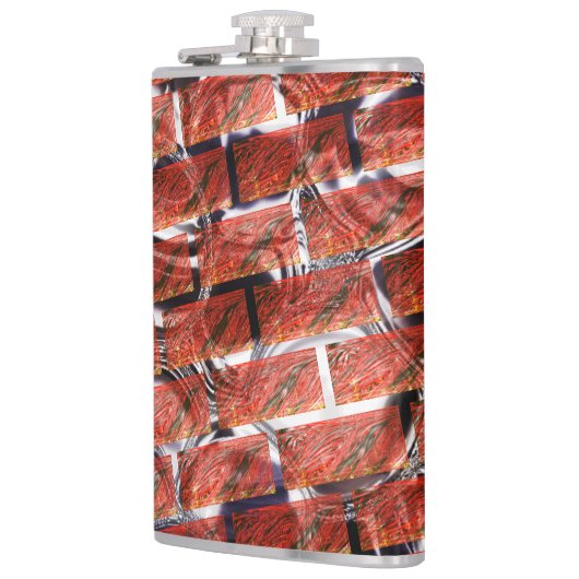 Rot, Blasen auf Gitter oder Backstein-Effekt? Meta Flachmann (Links)