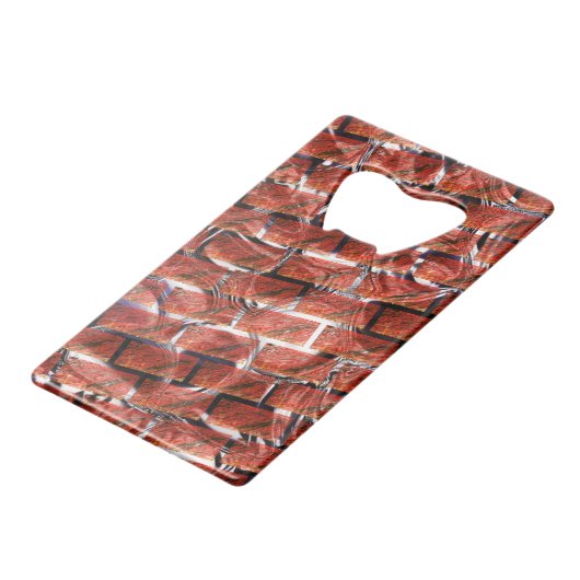 Rot, Blasen auf Gitter oder Backstein-Effekt? Meta Geldbeutel Flaschenöffner (Rückseite Schrägansicht)