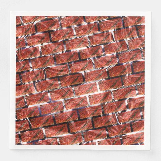 Rot, Blasen auf Gitter oder Backstein-Effekt? Meta Serviette (Vorderseite)